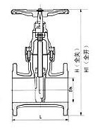 Z45X/RVHX暗桿彈性座封閘閥外形尺寸圖