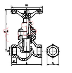 U11SFM內螺紋柱塞閥外形尺寸圖