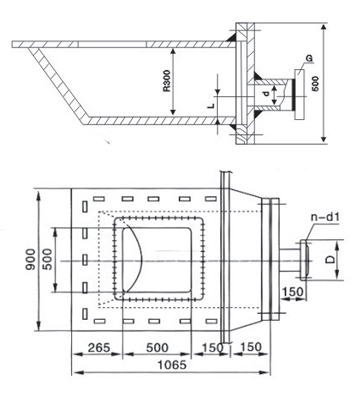 GSP型帶放水管排污孔外形尺寸圖